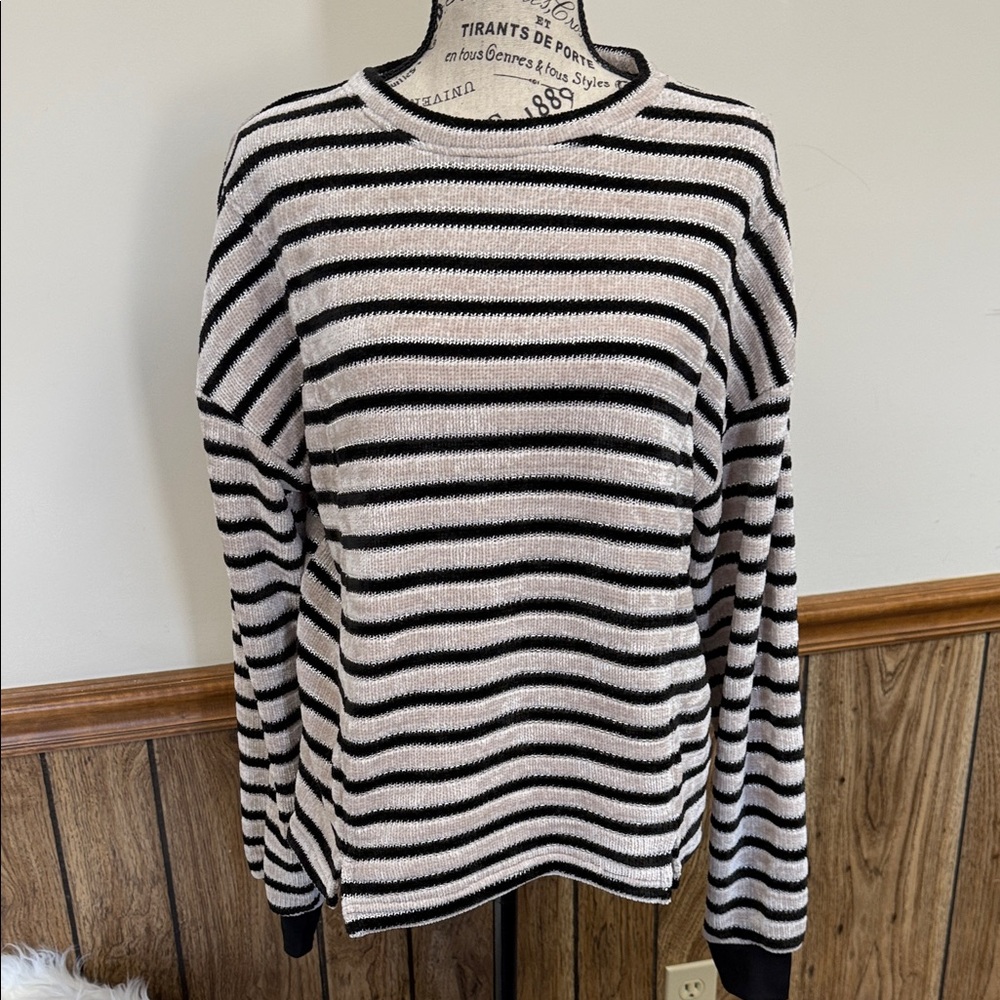 Striped Black and Cream Sweater